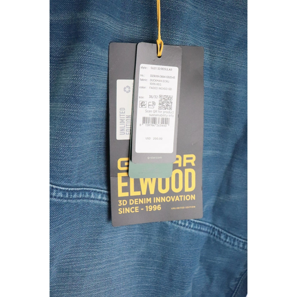 G-Star Raw 5620 Elwood 5620 3D Regular Men's 36 x 32 Indigo Blue NWT