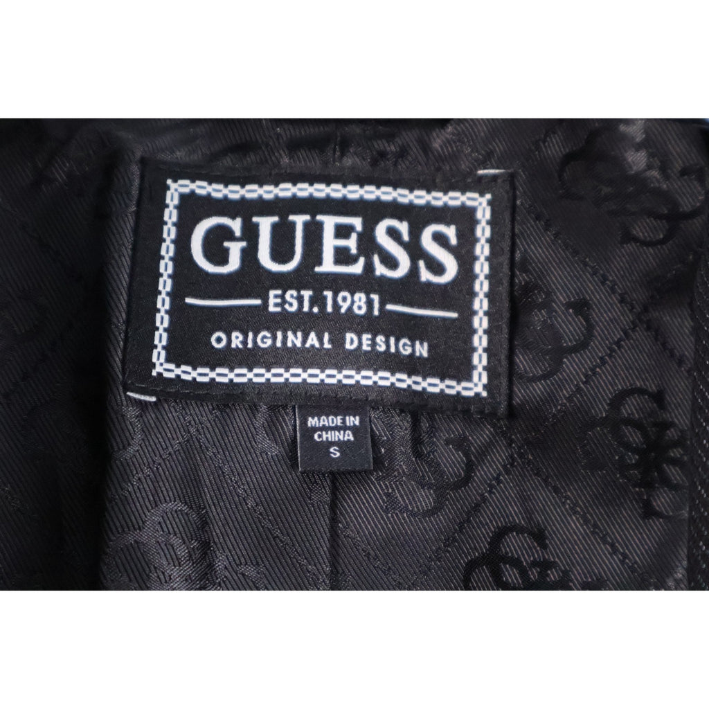 Guess Men's Shimmer Twill Relaxed Fit Blazer - Jet Black Multi Size Small NWT