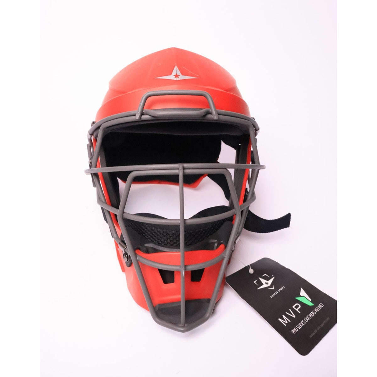 All-Star MVP-PRO Baseball/Softball Catcher's Helmet Scarlet Red Small New Read