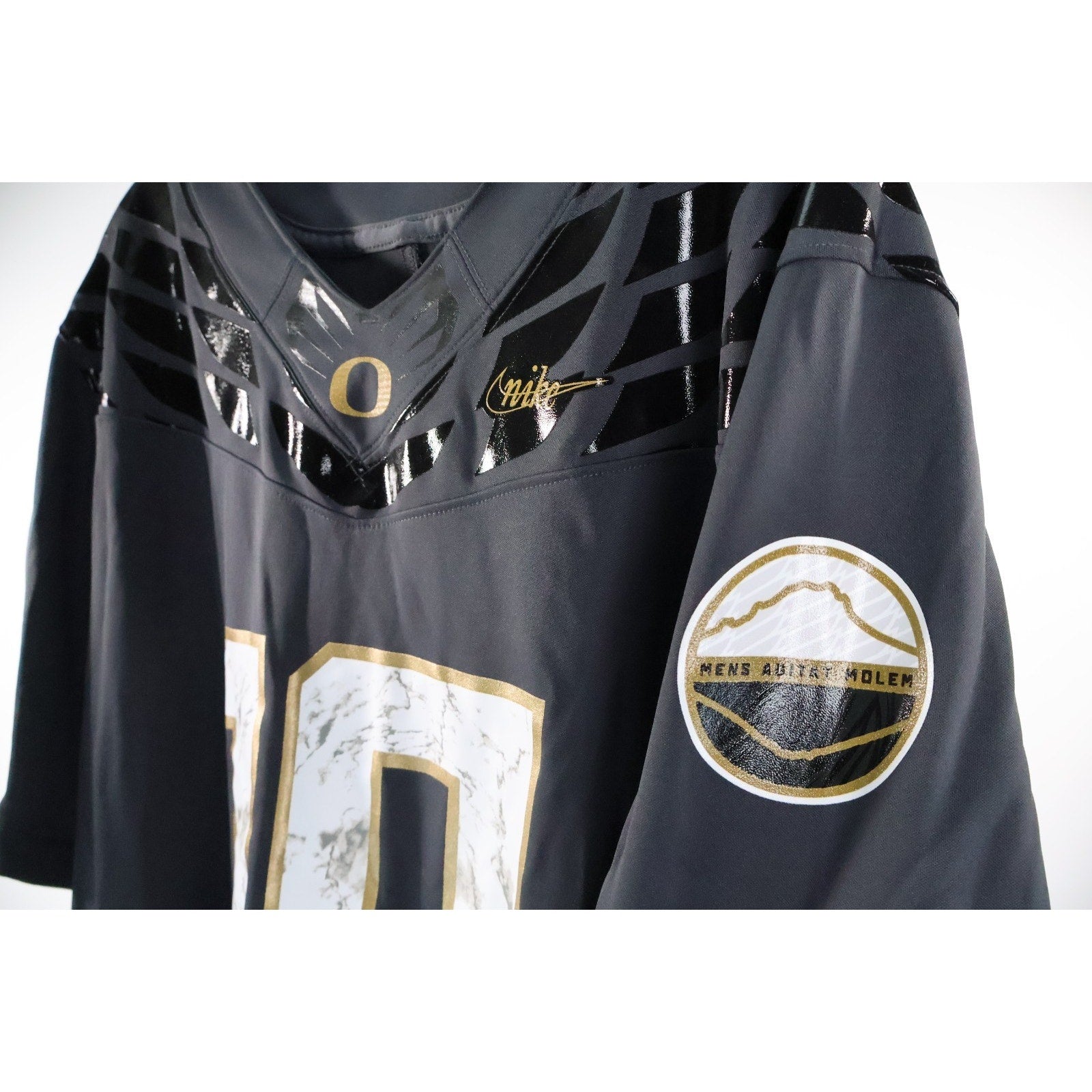 Nike Oregon Ducks Herbert #10 Anthracite Shoe Duck Football Jersey Size L Read