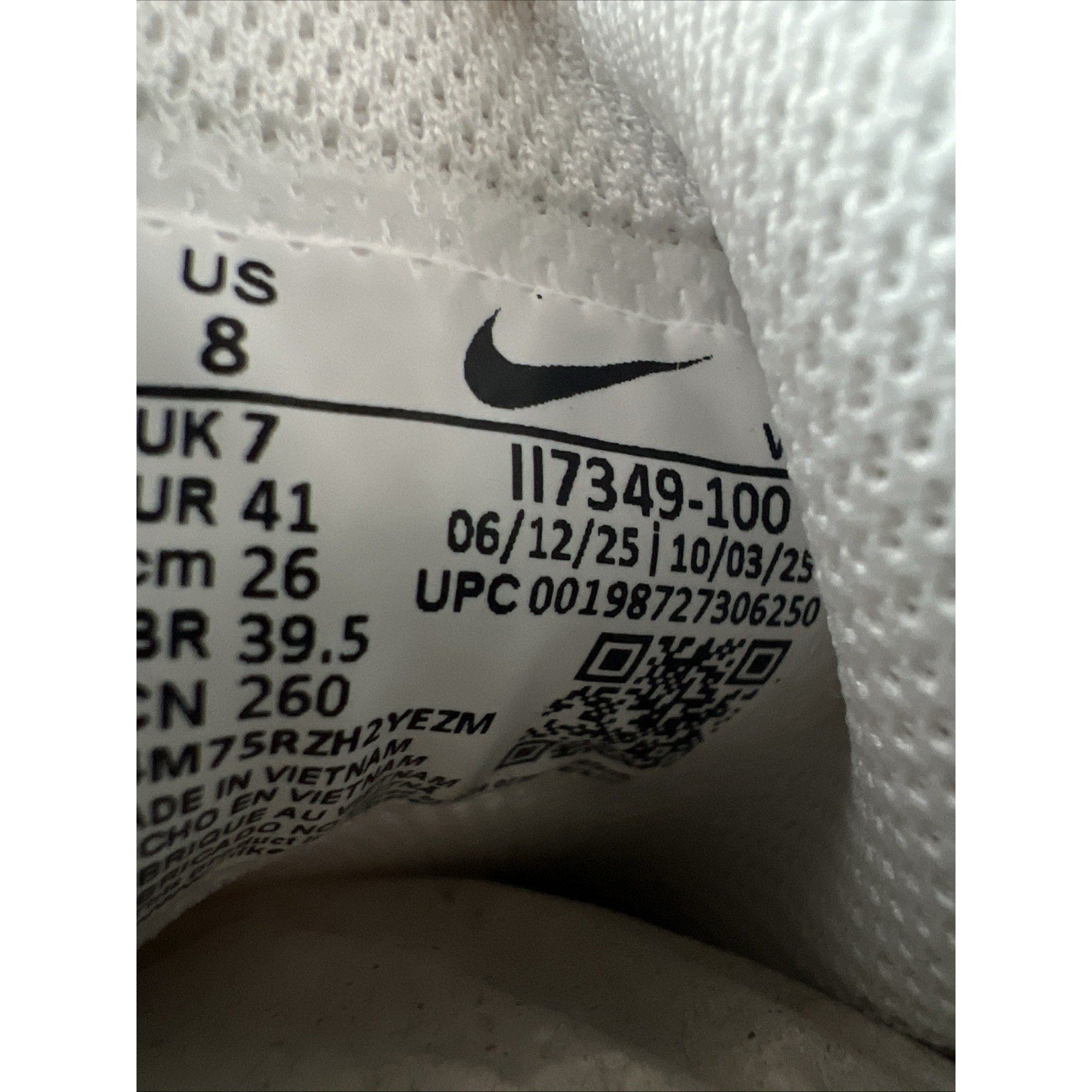 Nike Diamond Showcase MCS Baseball Cleats (White/Black) Size M 8 / W 9.5 NEW