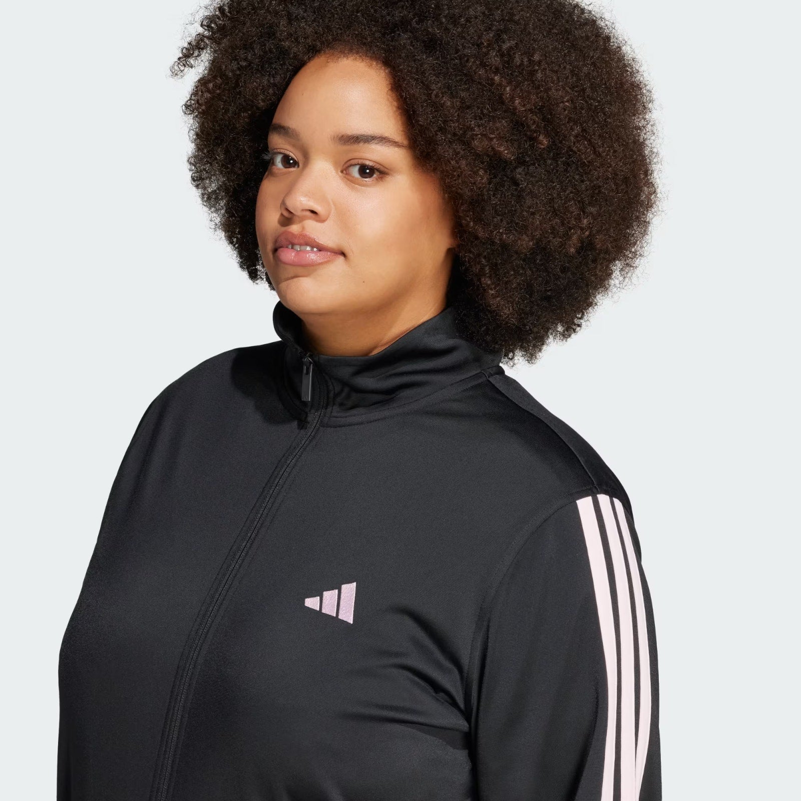 Adidas Tricot 3-stripes Track Jacket Black/Pink Women's Plus Size 3X NWT