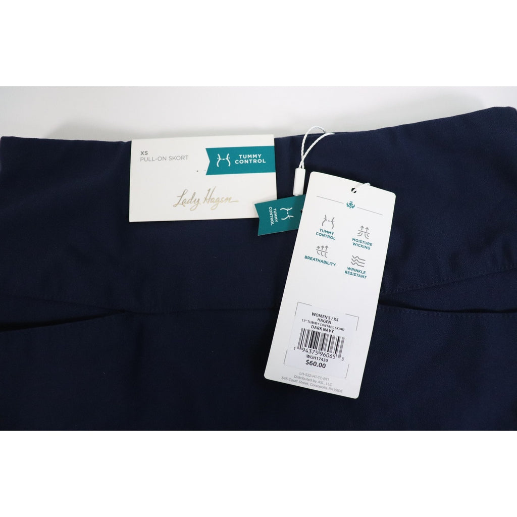 Lady Hagen Women's 17'' Tummy Control Golf Skort, XS, Dark Navy Blue