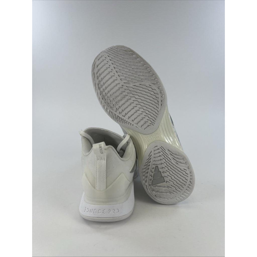 Adidas Avacourt White Silver Metallic Tennis Shoes HQ8404 Women’s Size 11