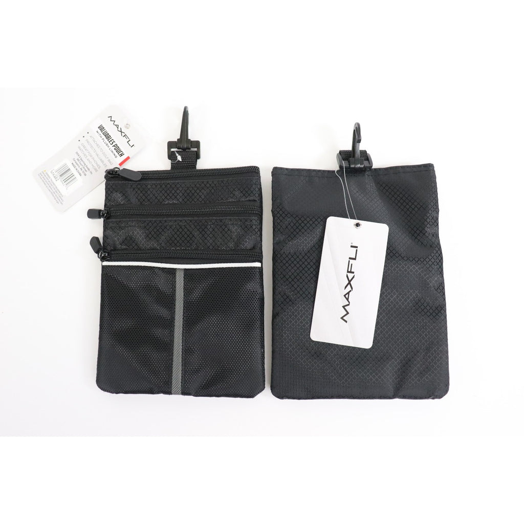 Pack of 2 Maxfli Valuables Pouch with Plush Lining - Attaches to Golf Bag -MX462