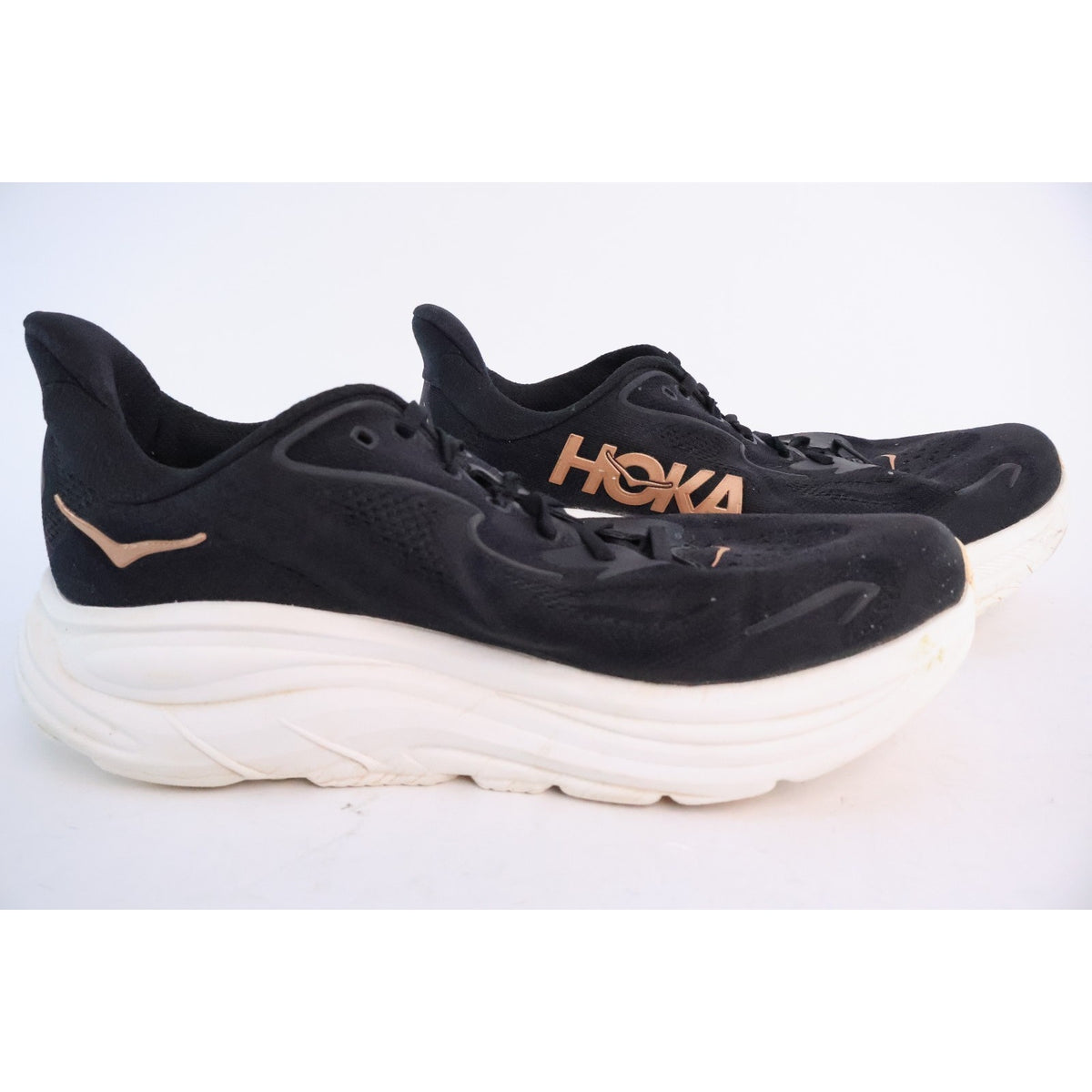 Hoka One One Clifton 10 Black Rose Gold Women's 11B 1162031 BRGL Excellent #159