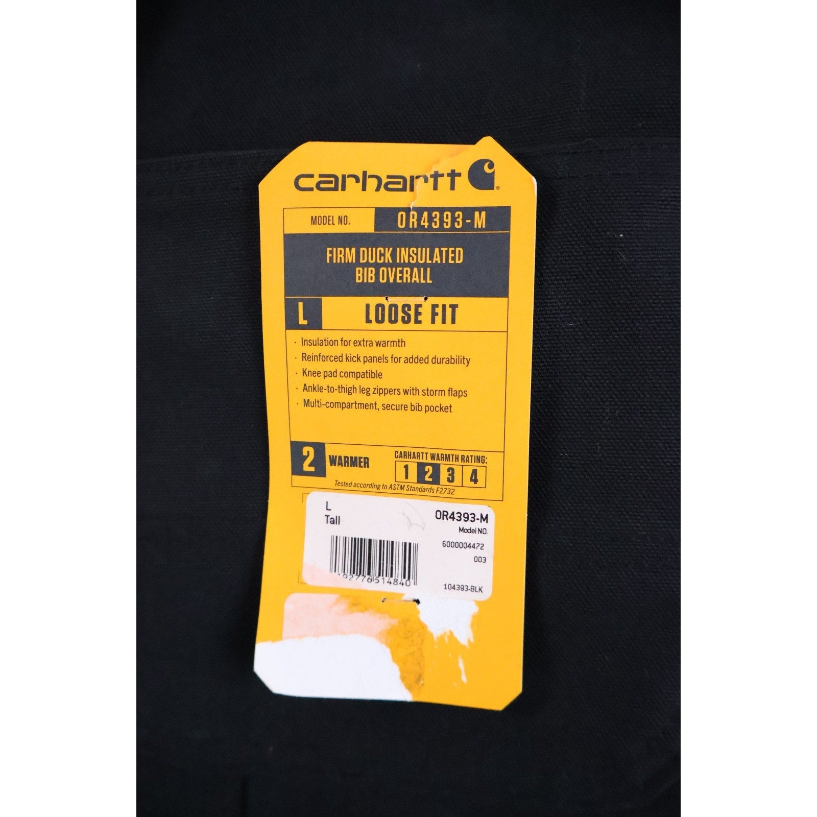 Carhartt Firm Duck Insulated Bib Overall Size Large Tall Men's OR4393-M NWT Read