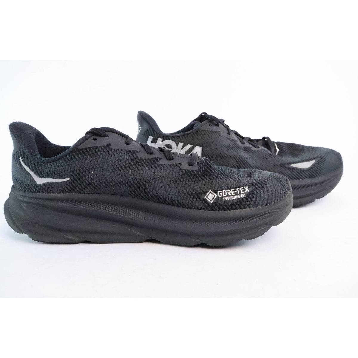 Hoka One One Clifton 9 GTX Black Gore-Tex Running Shoes Men’s Size 10.5 D #118