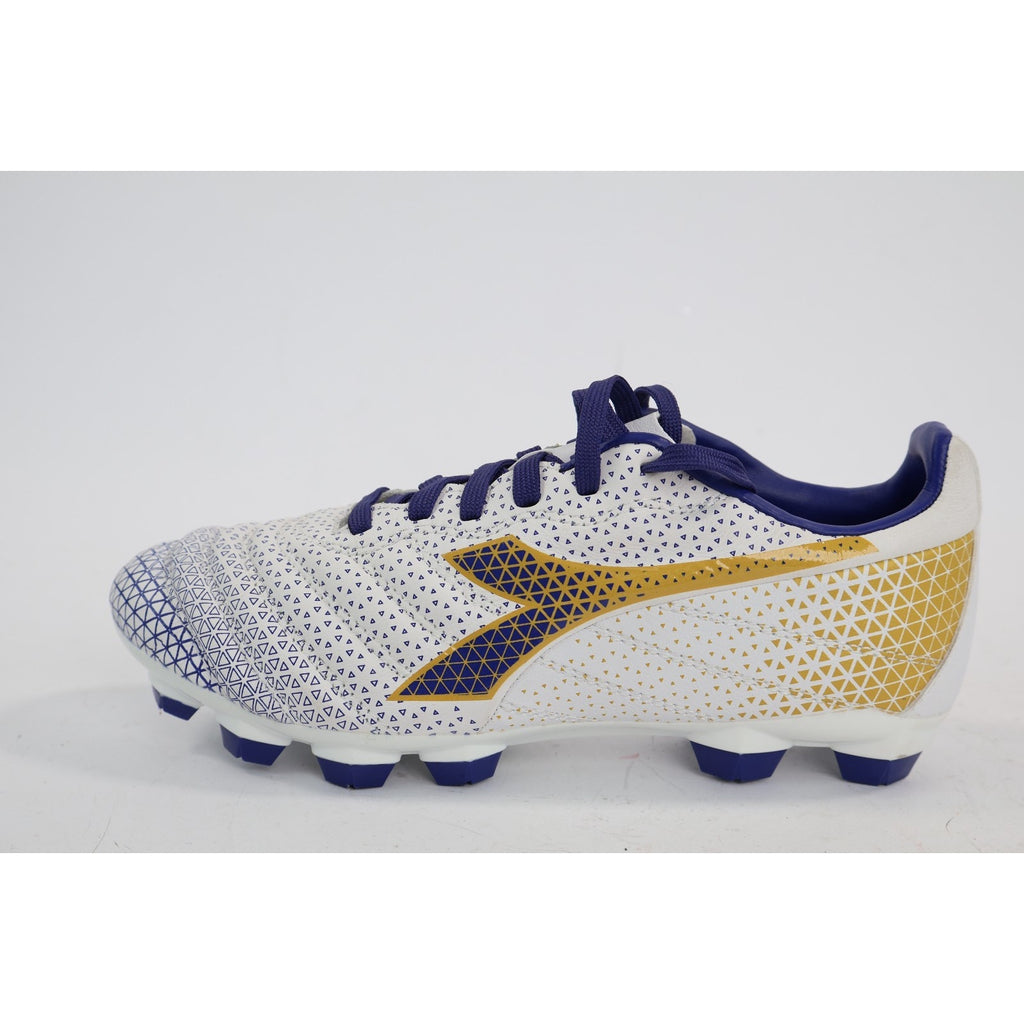 Diadora Brasil Elite GR LT Men's Size 4 White Blue Gold Soccer Cleats NEW Read