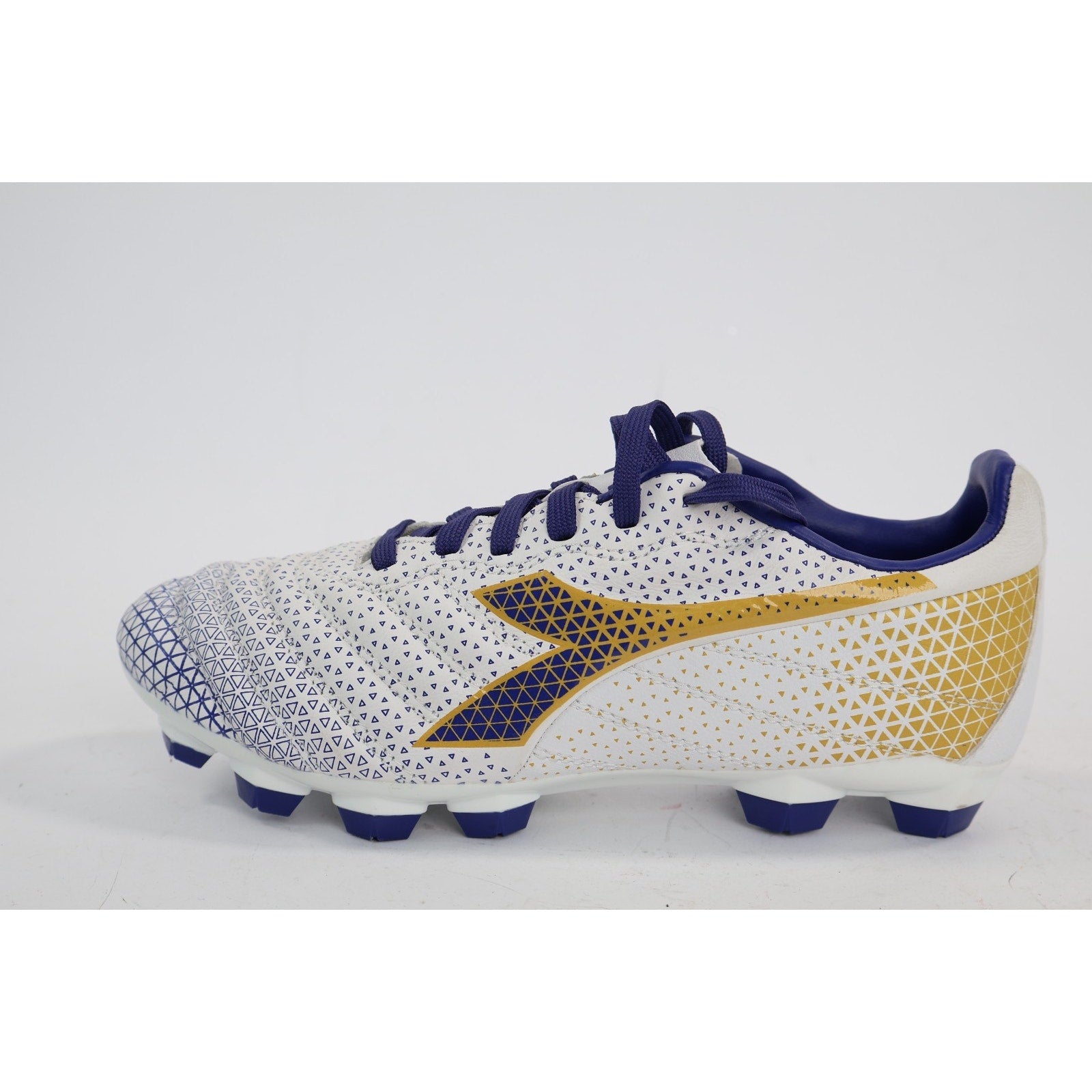 Diadora Brasil Elite GR LT Men's Size 4 White Blue Gold Soccer Cleats NEW Read