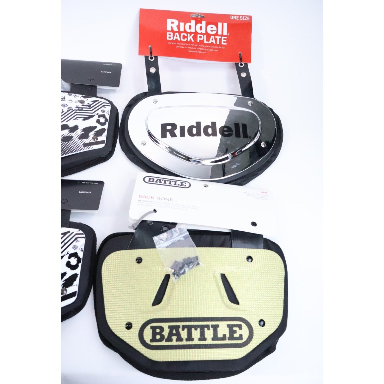 Lot Of 6 Adult Football Back Plate Battle / Riddell / Adidas / NEW READ INV#216