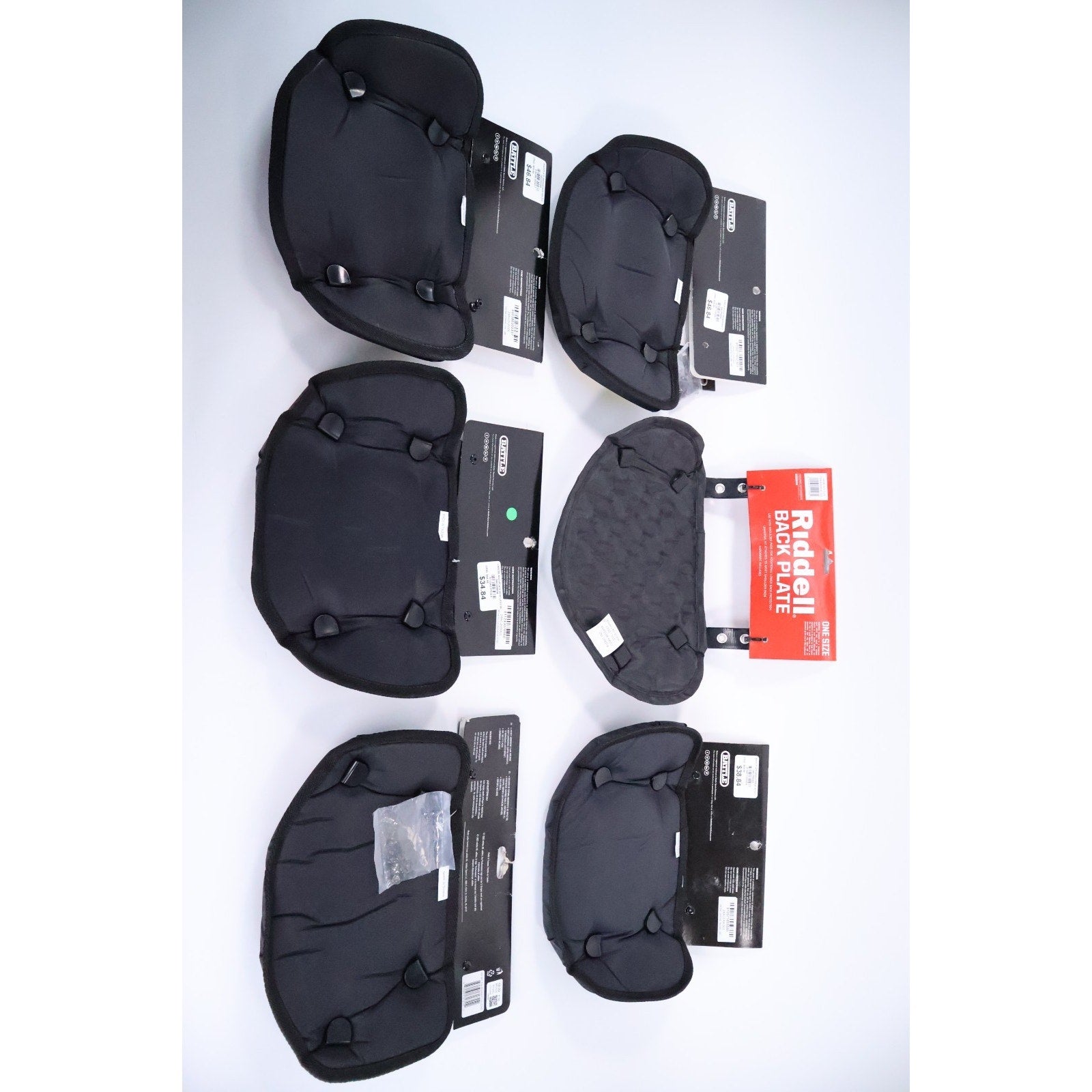 Lot Of 6 Adult Football Back Plate Battle / Riddell / Adidas / NEW READ INV#204