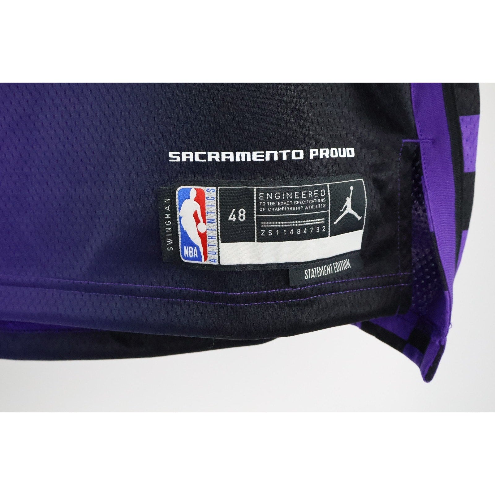 Sacramento Kings Murray Jordan 25/26 Swingman Jersey Statement Edition Size L 48