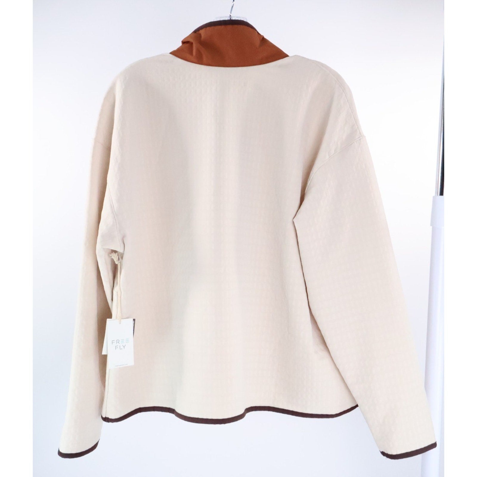 Free Fly Apparel Women's Gridback Fleece Snap Pullover Stone Size Large $148 Rea