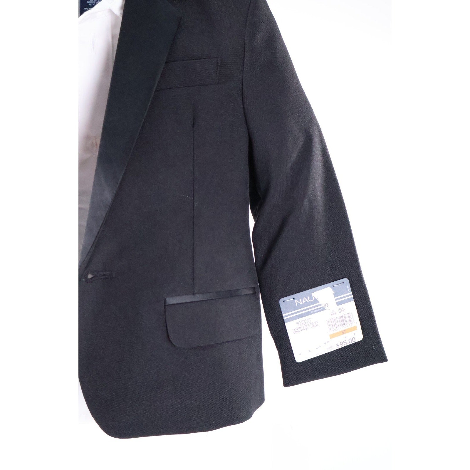 Nautica Black Tuxedo Suit For Child Kid Size 3T (Jacket + Shirt Only) NWT Read