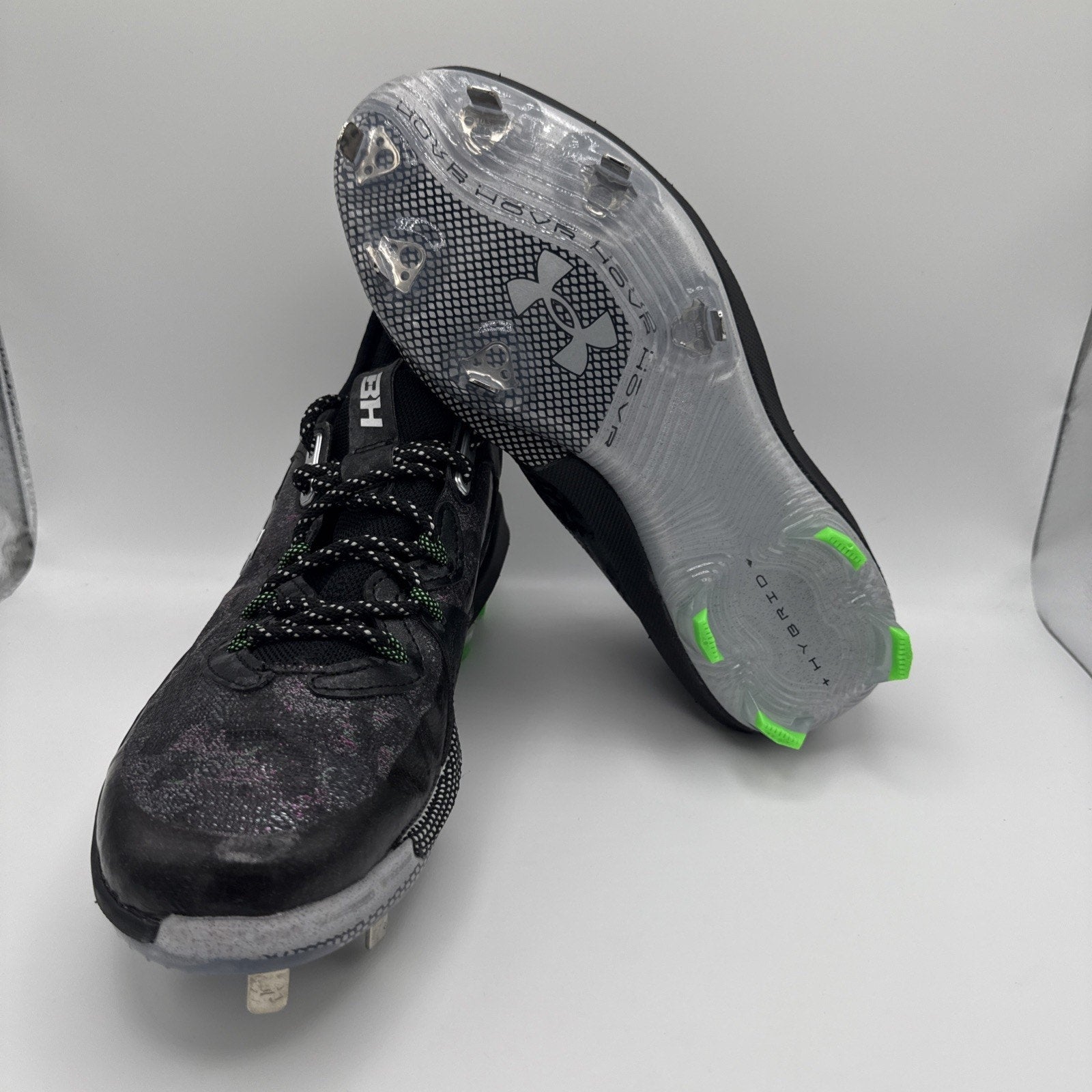 UNDER ARMOUR UA Harper 8 Low ST Metal Baseball Cleats Mens Size 7.5 Black Noir
