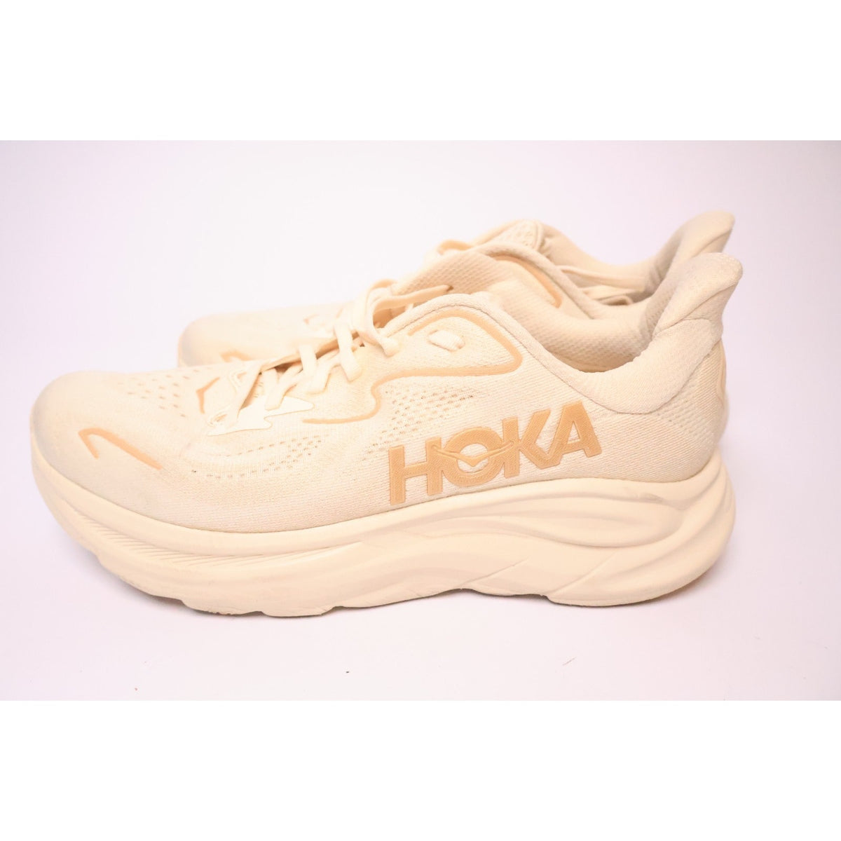 HOKA ONE ONE Clifton 10 Women’s Running Shoes Vanilla Birch Beige 10B READ #175