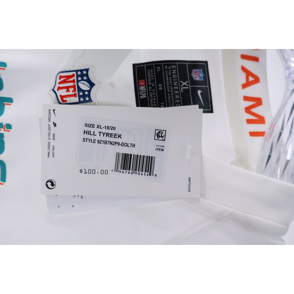 Nike Miami Dolphins Tyreek Hill White Jersey Youth XL 18/20 NFL #10 NEW Read