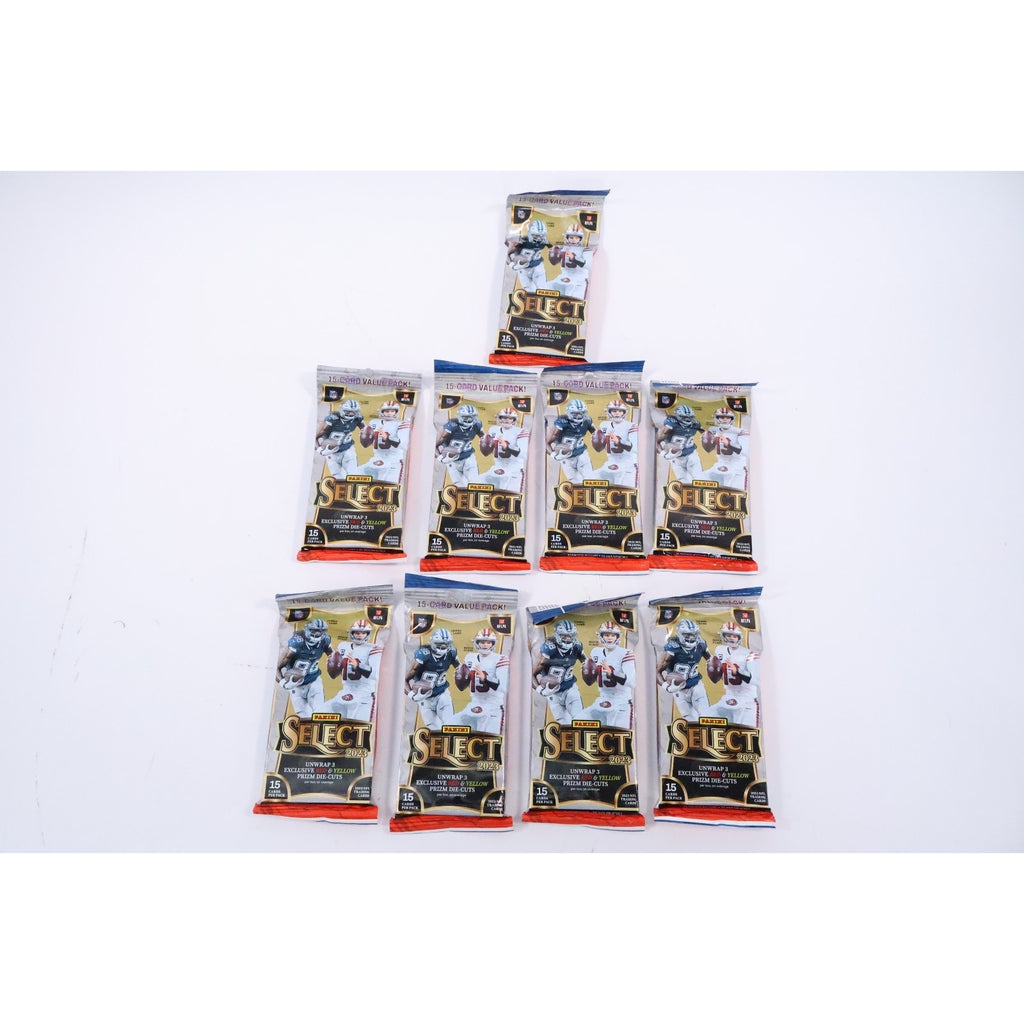 2023 Panini Select NFL Football Trading Cards LOT OF 9 Cello Pack