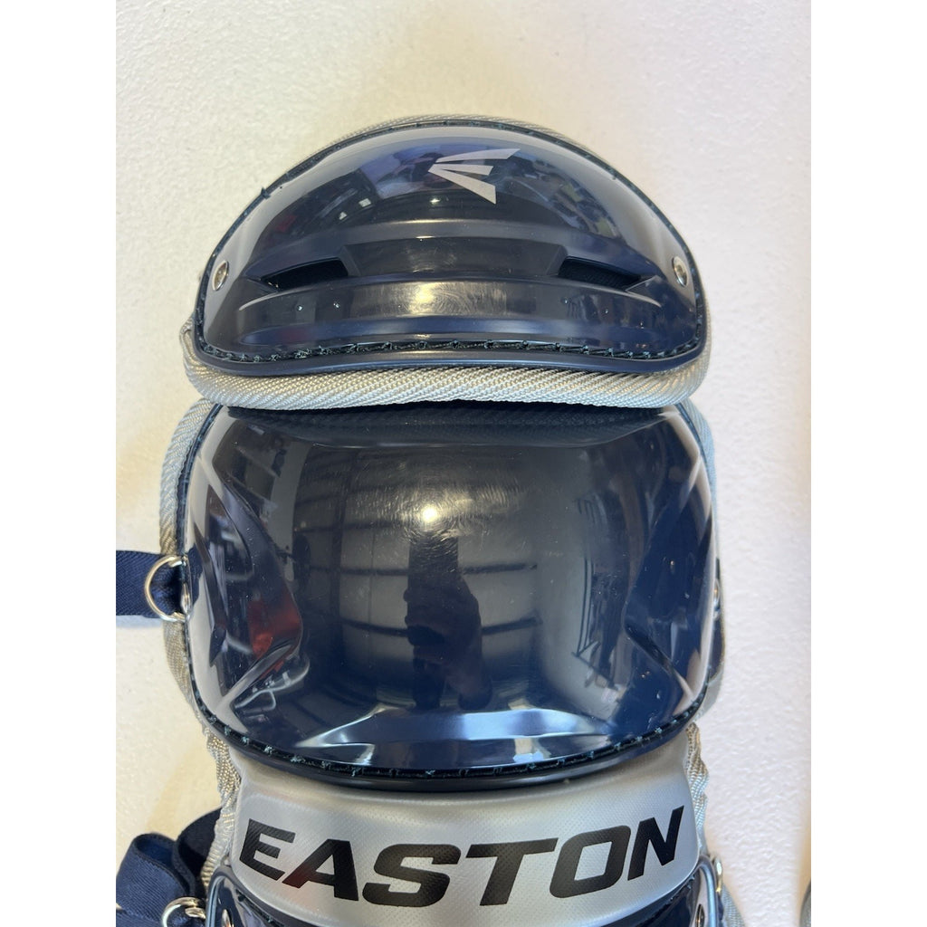 Easton Set Gametime Elite 3 Catcher's Leg Guards Helmet Adult 15+ Navy NEW Read