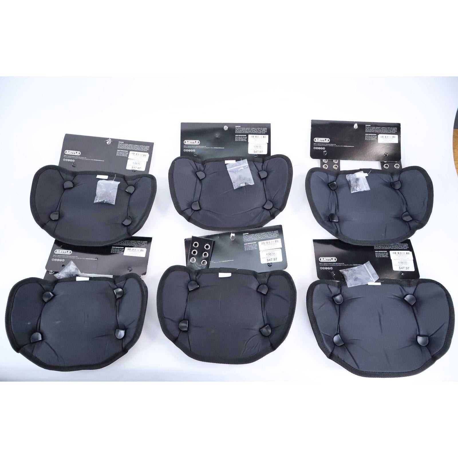 Lot Of 6 Adult Football Back Plate Battle 3D Diamonds Gold NEW READ INV#214