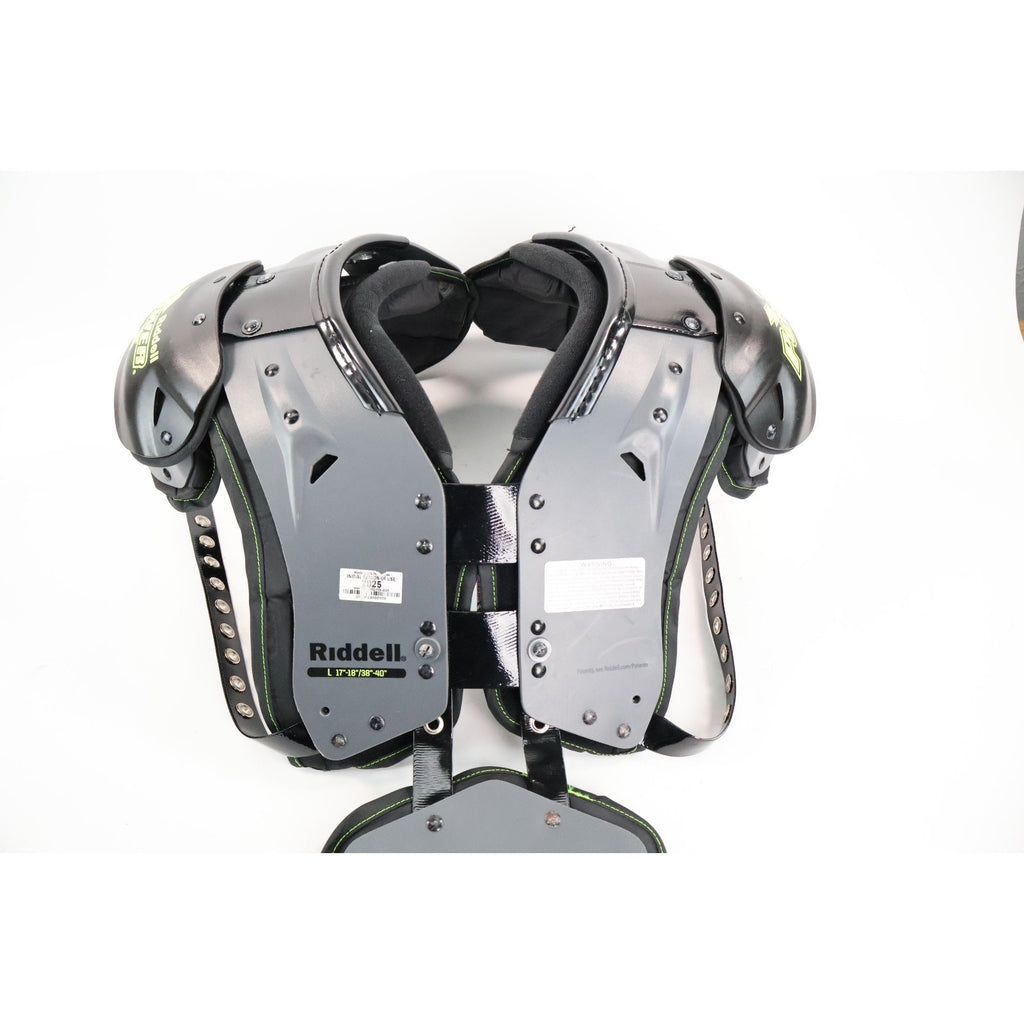 Riddell Power Amp Football Shoulder Pads w/ Backplate Adult Large / Read