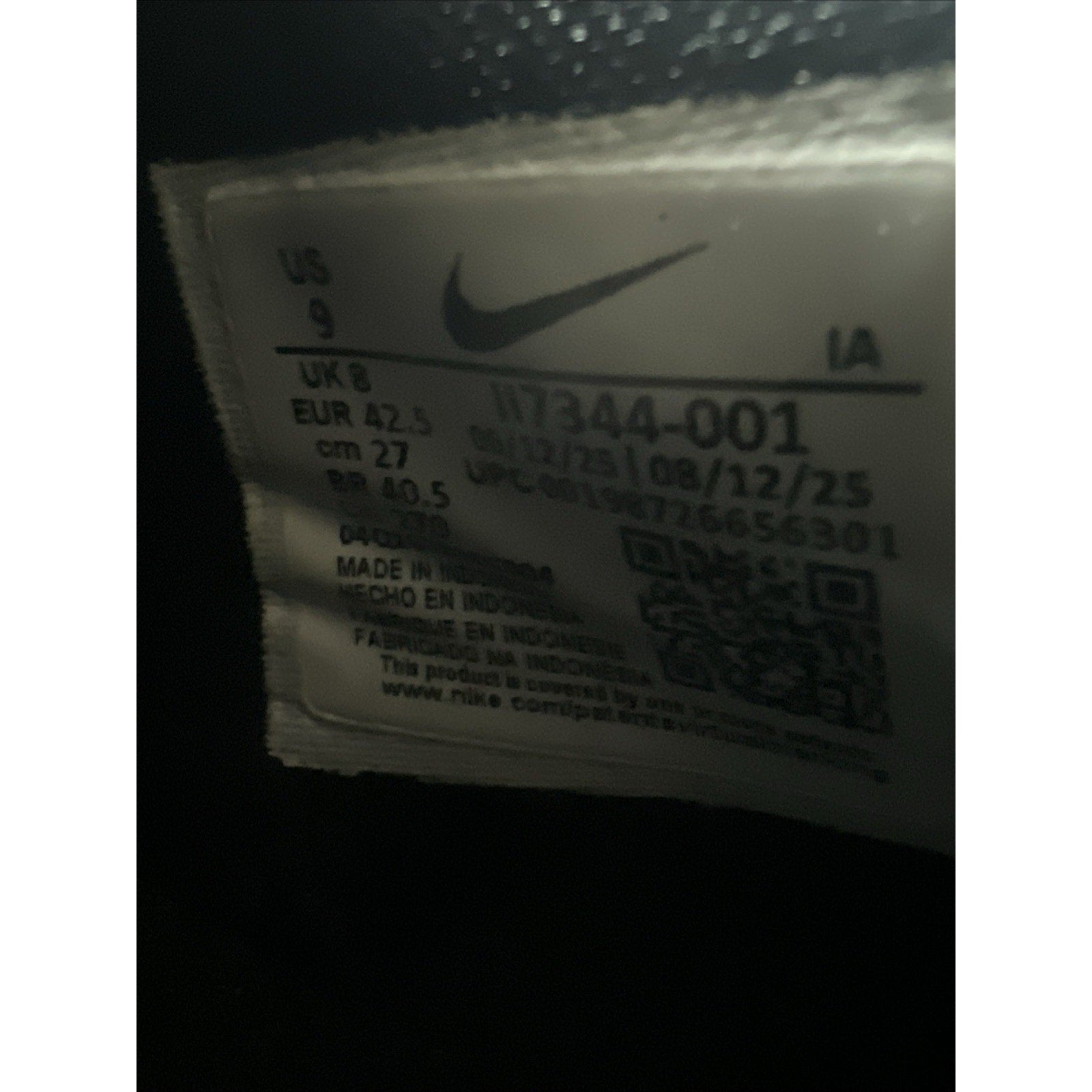 Nike Diamond Standout MCS Baseball Cleats (Black/White) Size M 9 / W 10.5 NEW