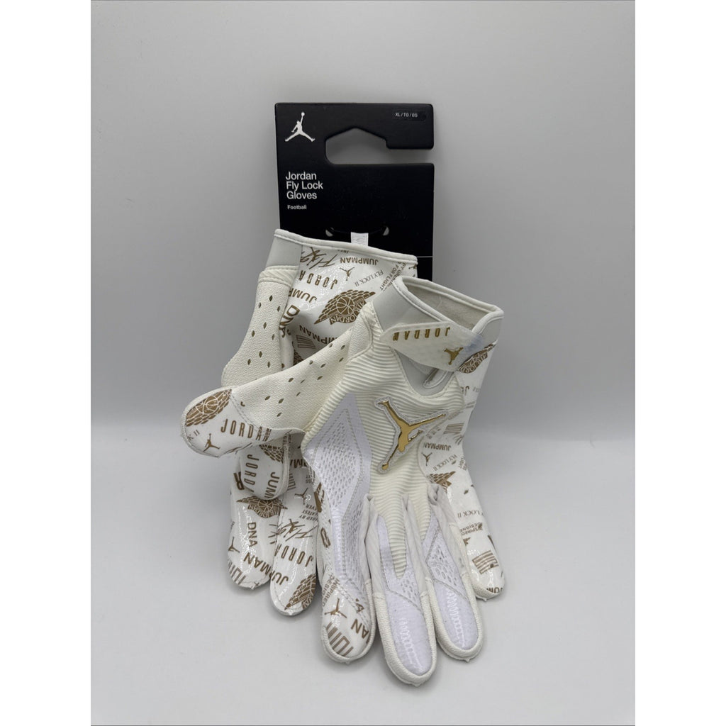 Nike Jordan Fly Lock 2.0 Football Gloves Gold - Size XLarge Men's