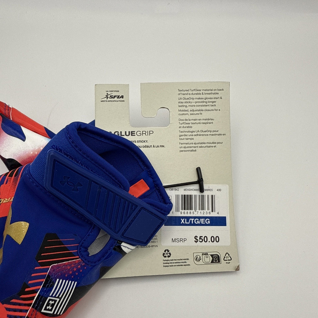 NEW XL Under Armour F9 Nitro Men's Football Gloves w Sticky Gluegrip LMT ED.