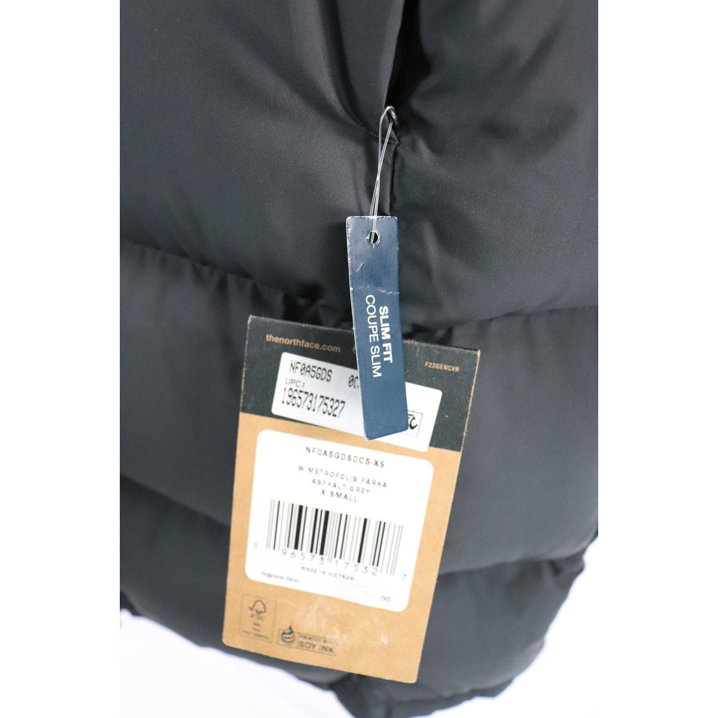 The North Face Metropolis Parka W Size XS Asphalt Grey Down Puffer Jacket READ