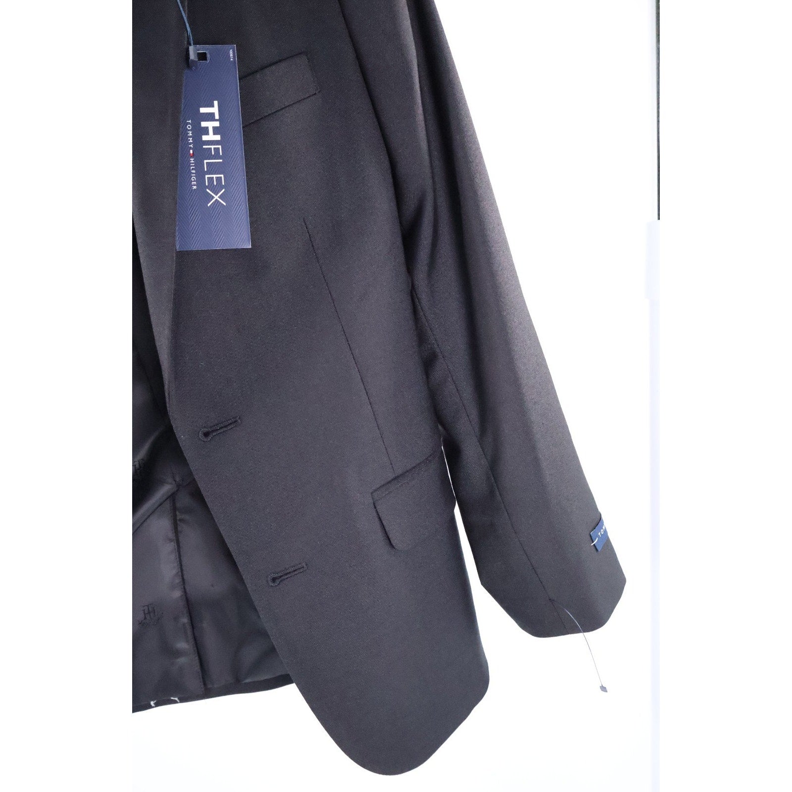 Tommy Hilfiger Boy's Black Modern-Fit Stretch Suit 2 Piece Jacket Pant Sz 10 NWT