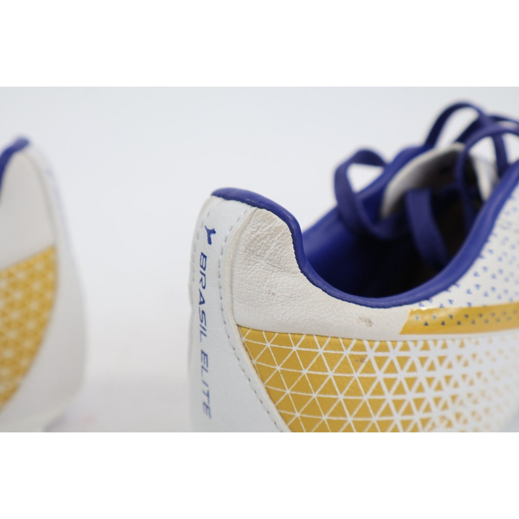 Diadora Brasil Elite GR LT Men's Size 4 White Blue Gold Soccer Cleats NEW Read
