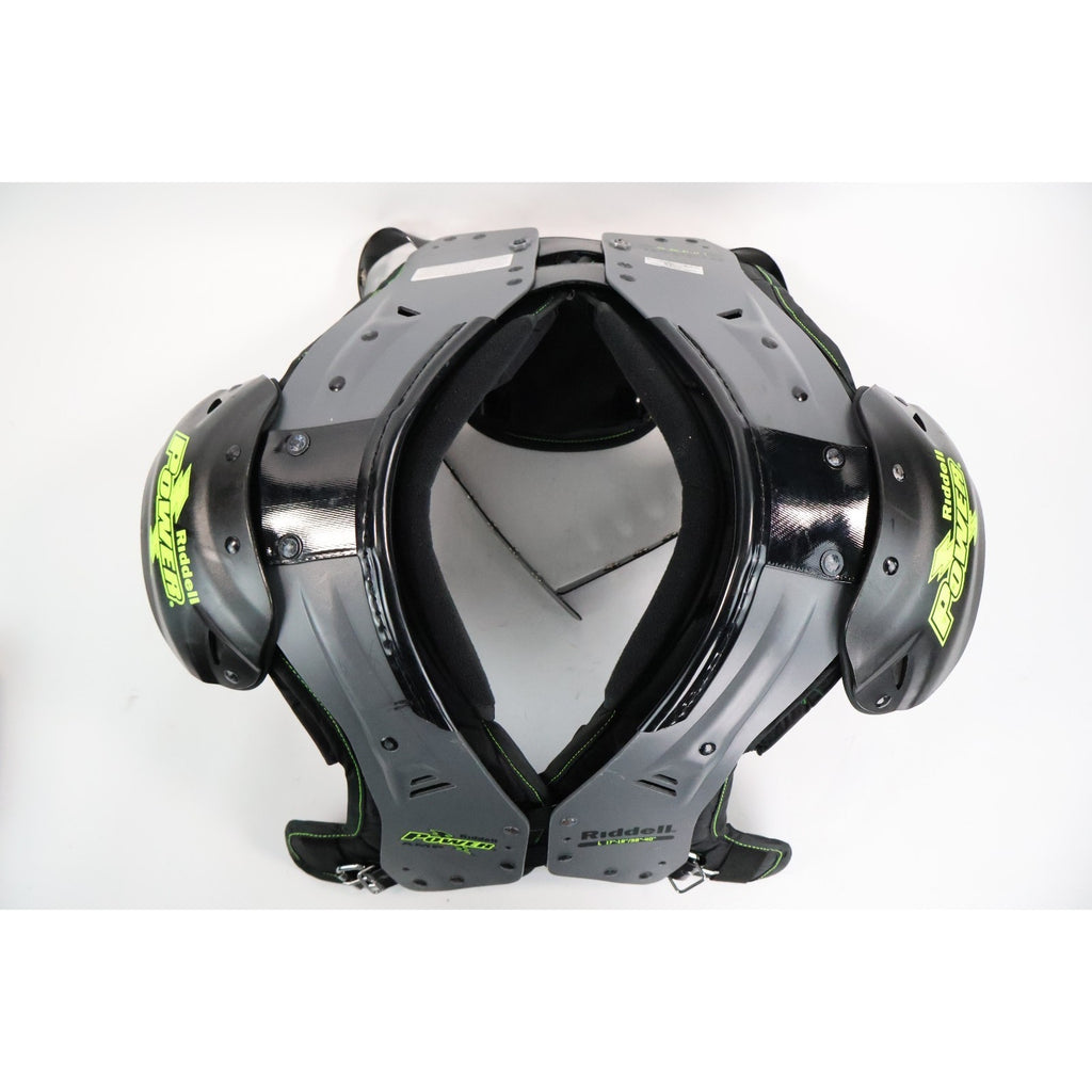 Riddell Power Amp Football Shoulder Pads w/ Backplate Adult Large / Read