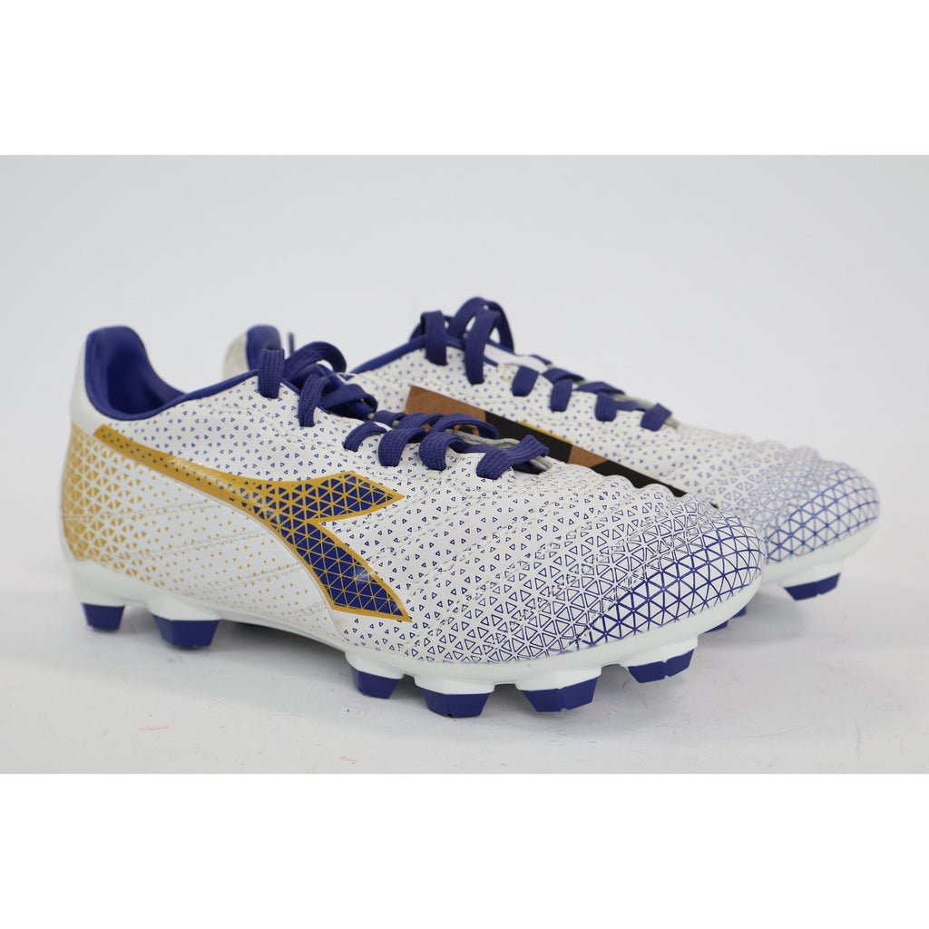 Diadora Brasil Elite GR LT Men's Size 4 White Blue Gold Soccer Cleats NEW Read