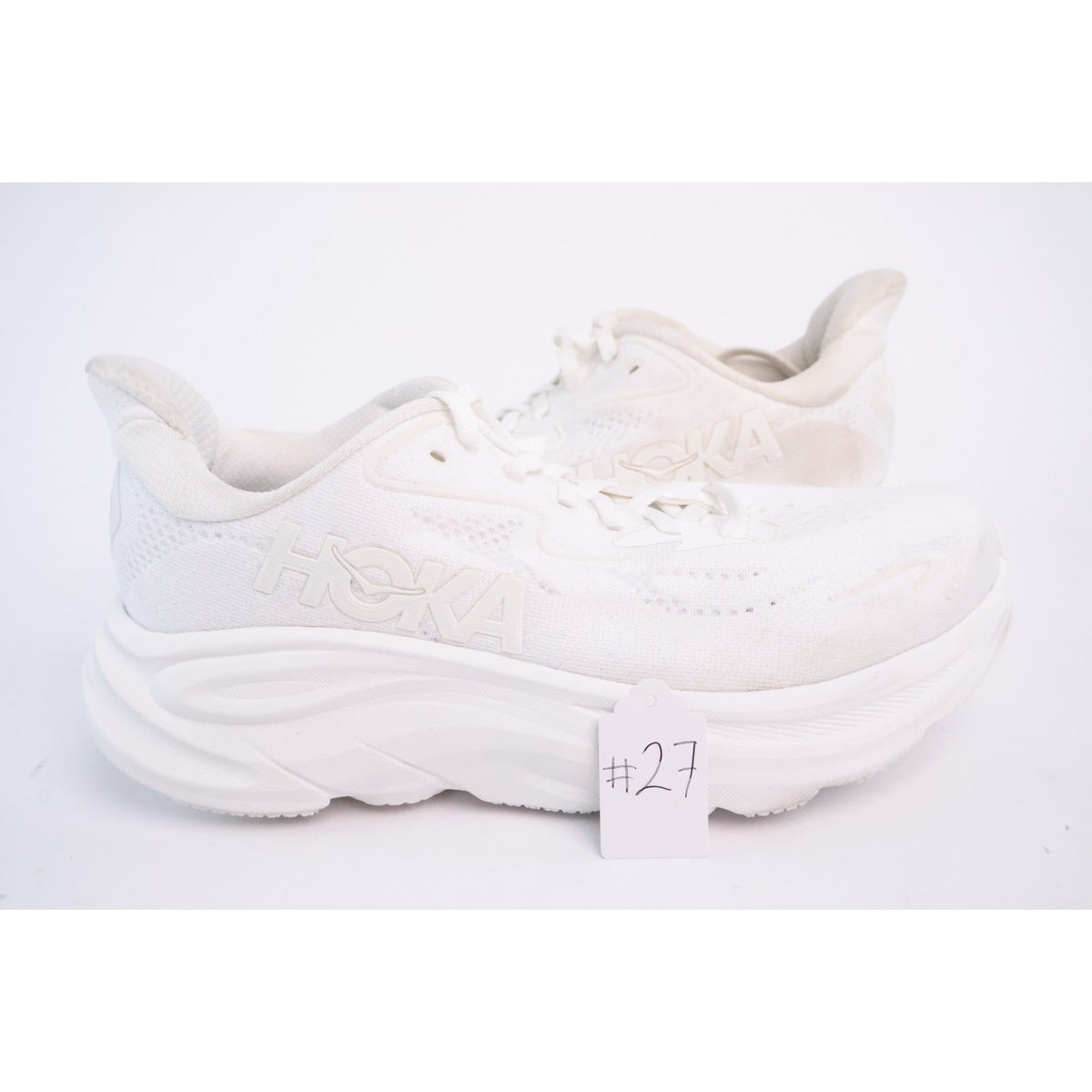 Hoka One One Clifton 10 White Running Shoe's Women's Size 7D Wide 1162050WWH