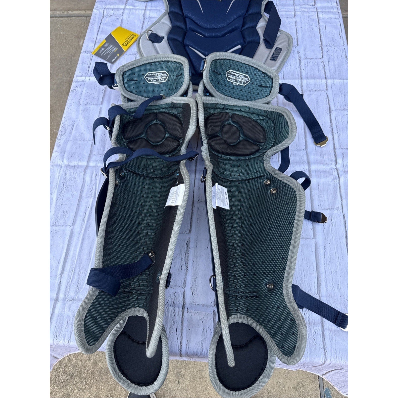 Easton Gametime Elite III Intermediate Catcher Gear Set 3pc Navy/Gray Padded #C1