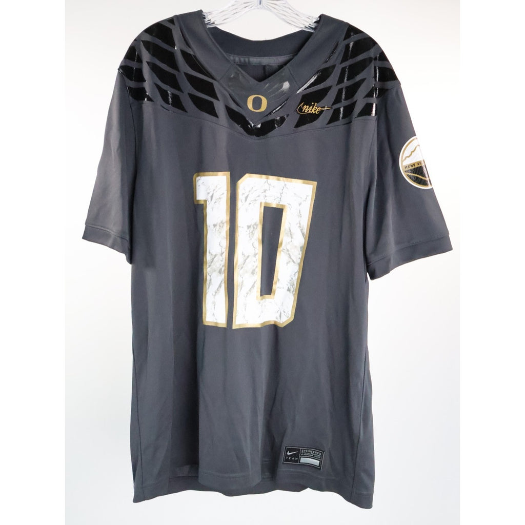 Nike Oregon Ducks Herbert #10 Anthracite Shoe Duck Football Jersey Size L Read