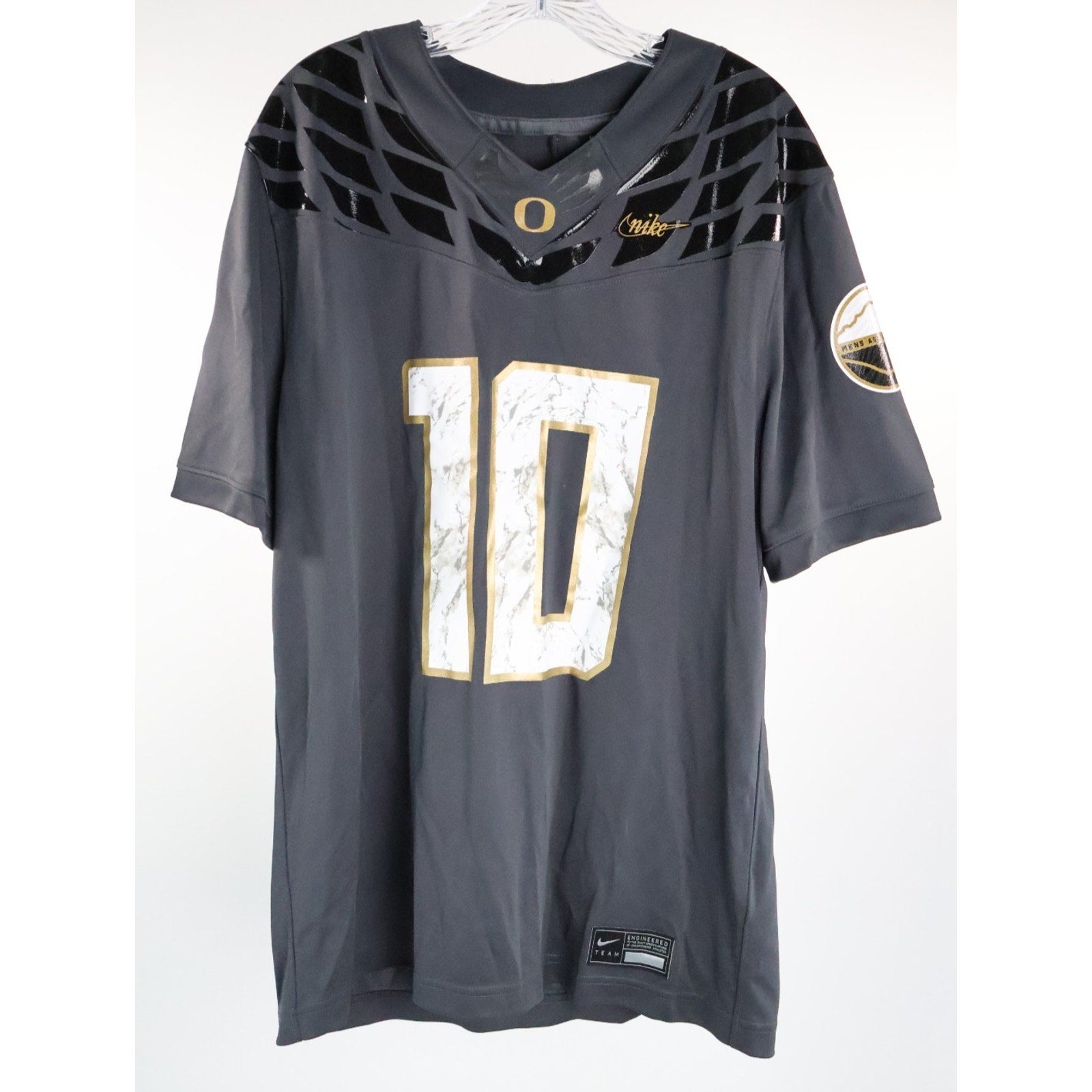 Nike Oregon Ducks Herbert #10 Anthracite Shoe Duck Football Jersey Size L Read