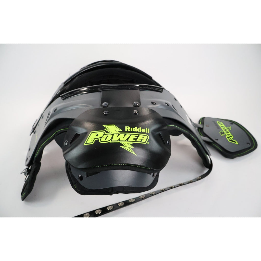 Riddell Power Amp Football Shoulder Pads w/ Backplate Adult Large / Read