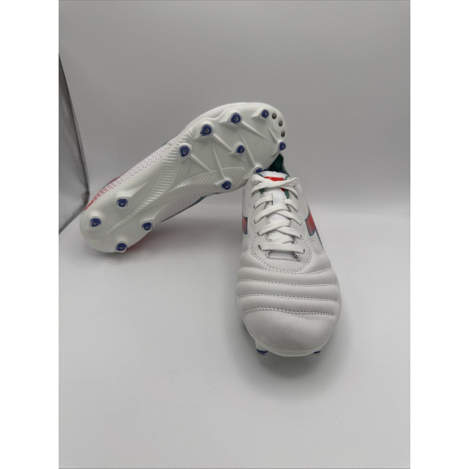 Diadora Brasil Elite GR LT W LP12 Size 8 Womens White Blue Red Soccer Cleats