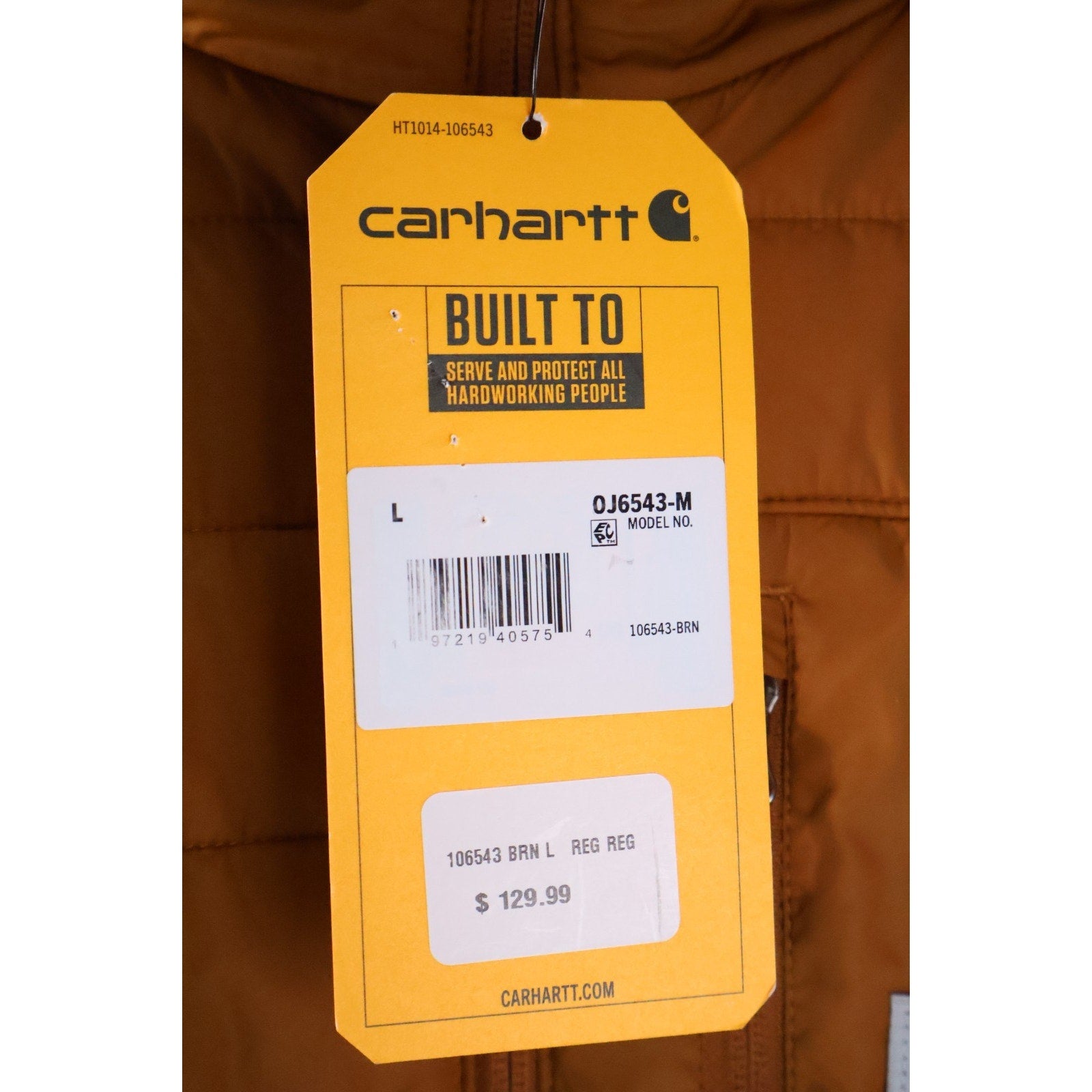 Carhartt Men's Rain Defender Lightweight Insulated Hooded Jacket Size L NWT READ