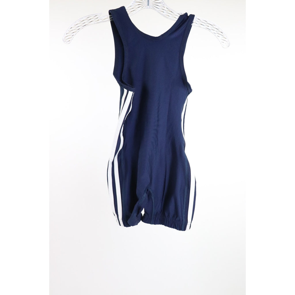 Adidas | AS102S | 3-Stripe Mens Wrestling Singlet Youth Medium - Blue / White