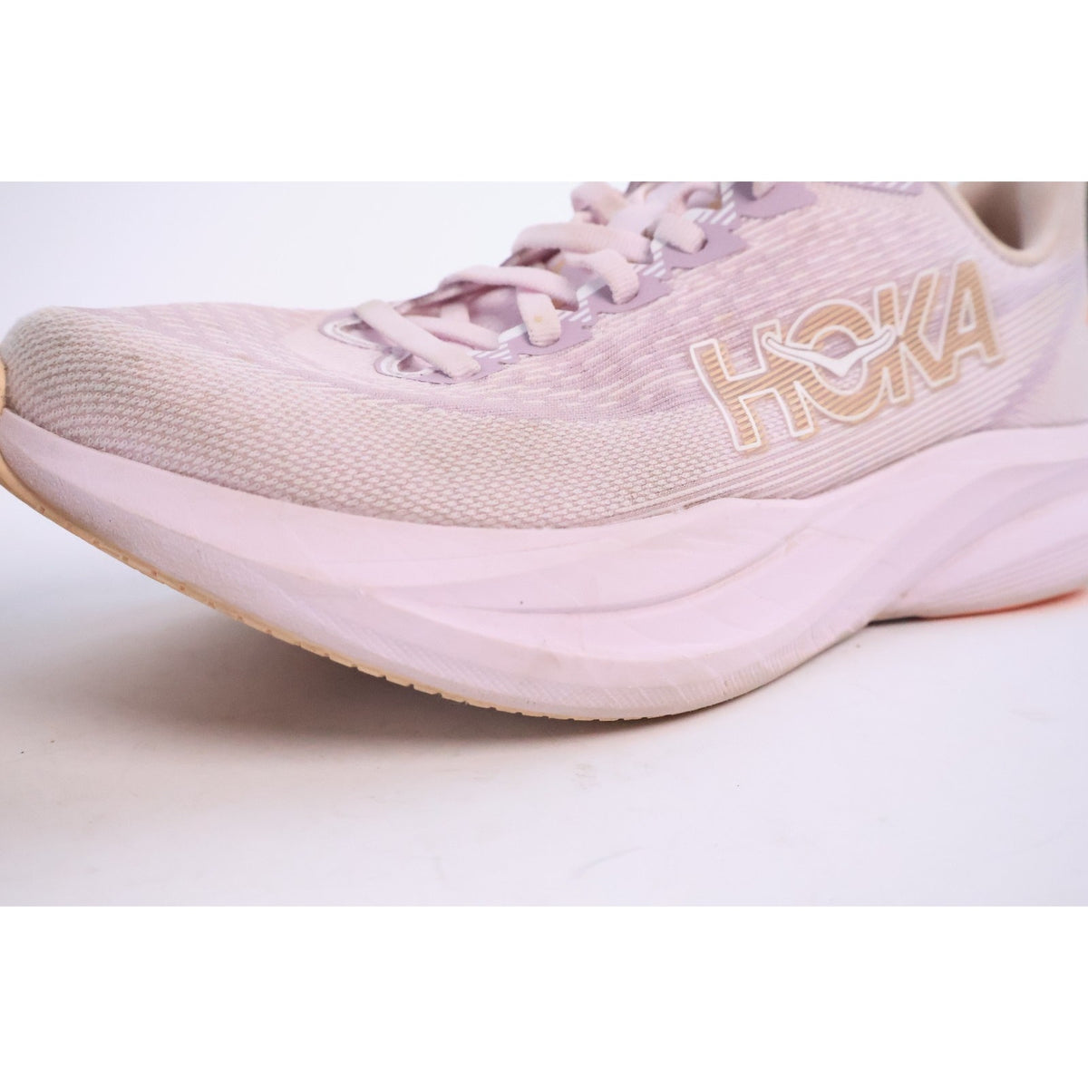 Hoka One One Mach 7 Running Shoes Lilac Cream/Tangerine Glow Women's 9B #88
