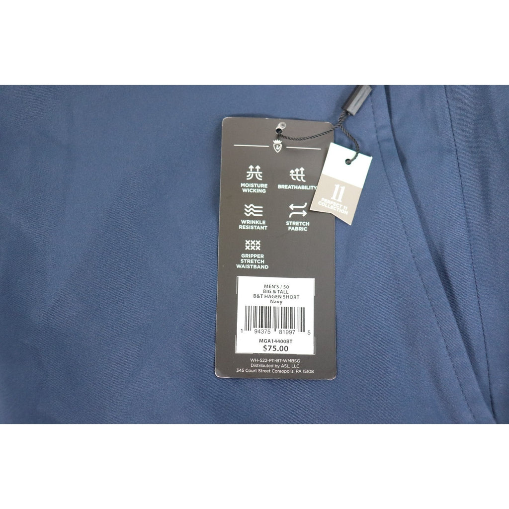 Walter Hagen Big & Tall Perfect 11 Collection Flat Front Golf Shorts Men's 50