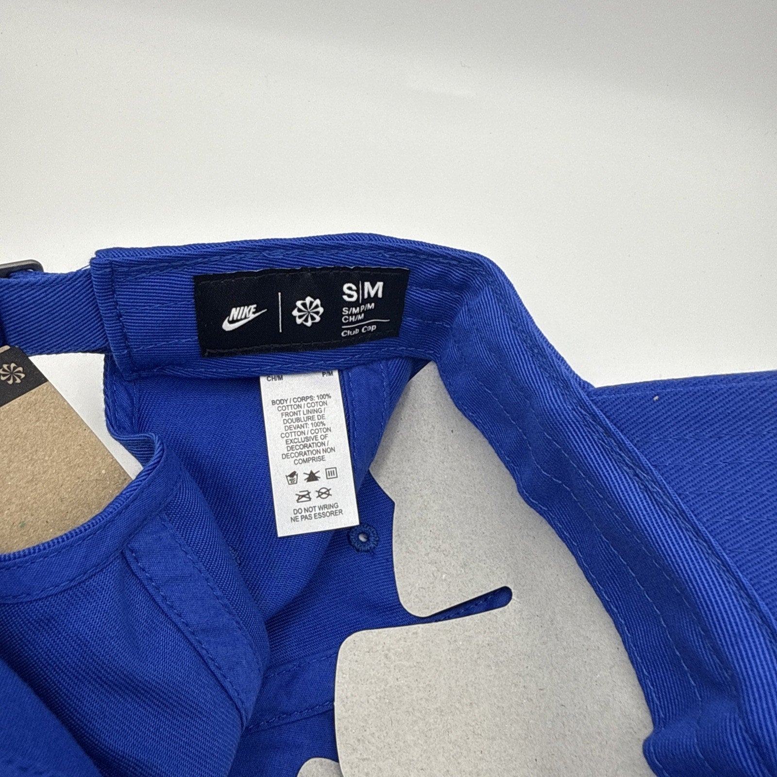Nike Club Unstructured Futura Wash Adjustable Hat Game Royal Size S/M FB5368-480