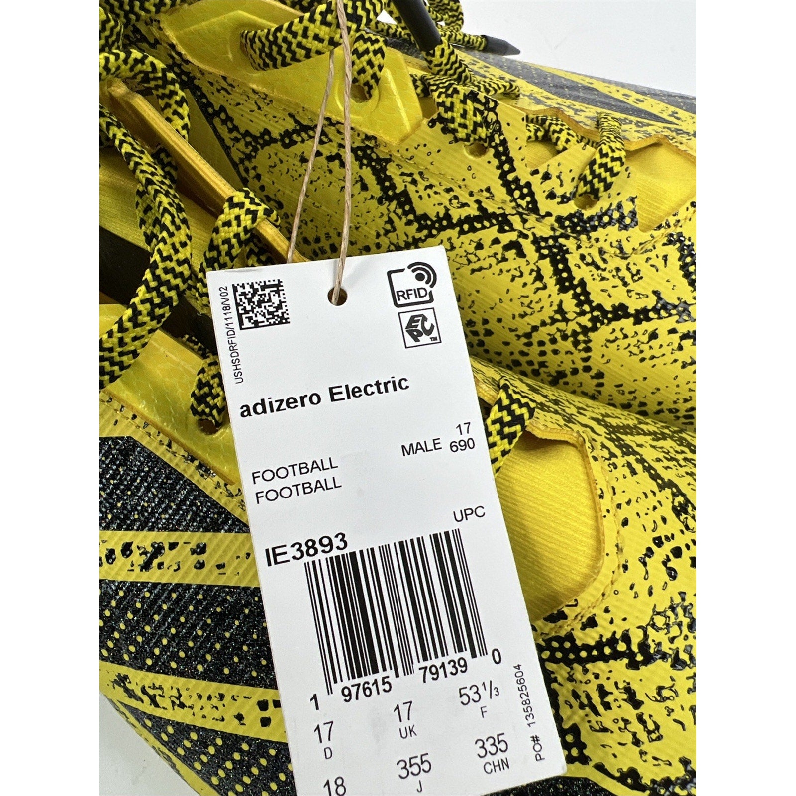 Adidas Adizero Electric 2 Exotic Speed Yellow Men's Football Cleats IE3897 Sz 18