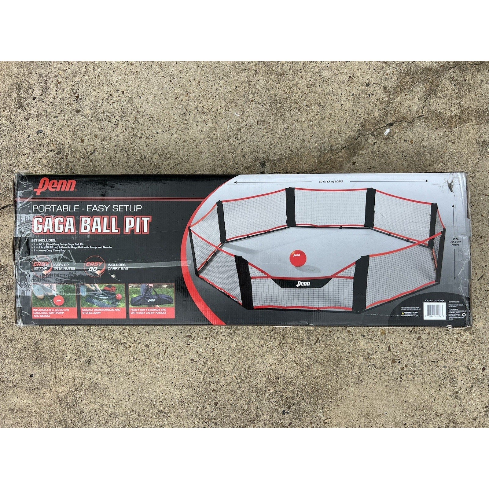 Penn Portable Gaga Ball Pit, 10ft Wide, NEW Open Box Read