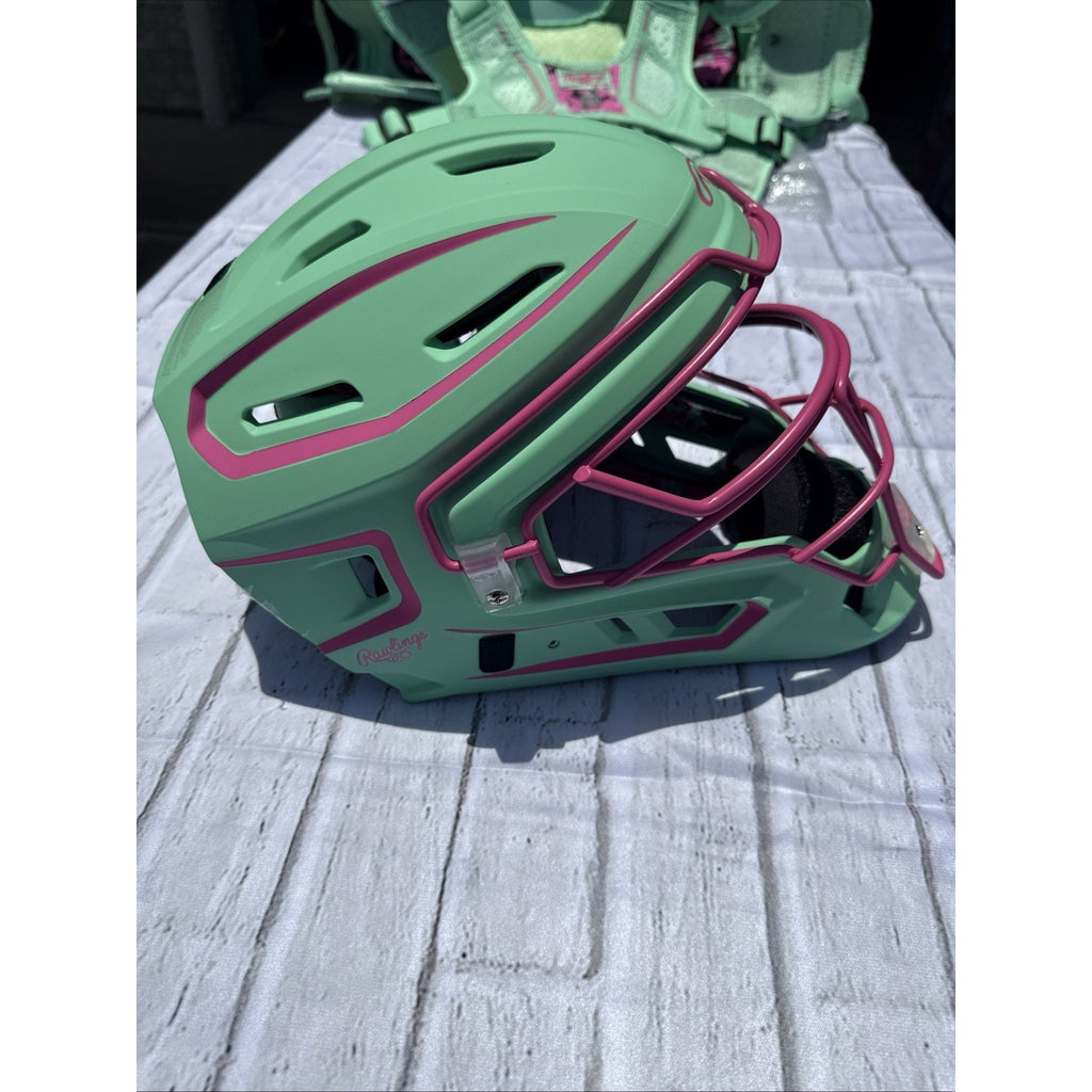 Rawlings Mach Splattter Mint/Pink Limited Catcher’s Gear Adult Large - NEW #C2