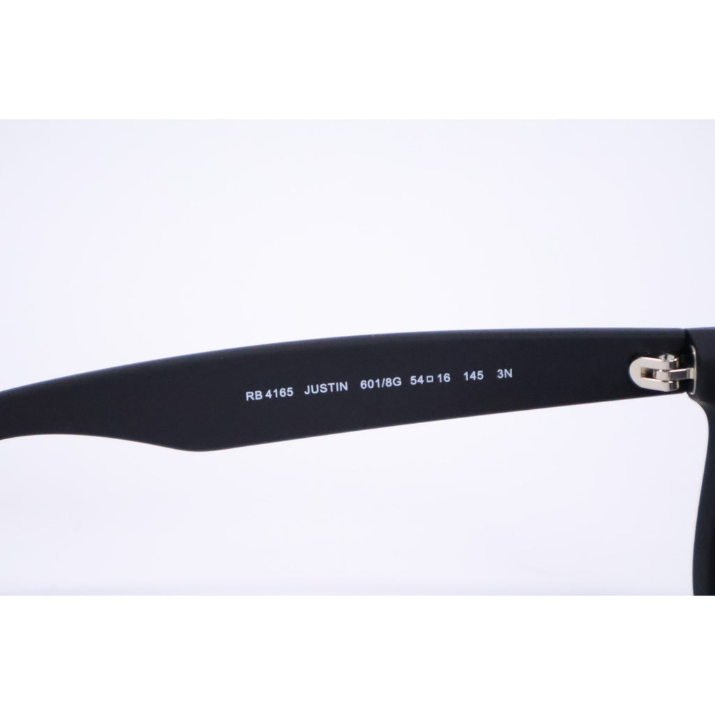 Ray-Ban JUSTIN RB4165 601/8G 54-16 Sunglasses Dark Grey Matte Rubber Black New