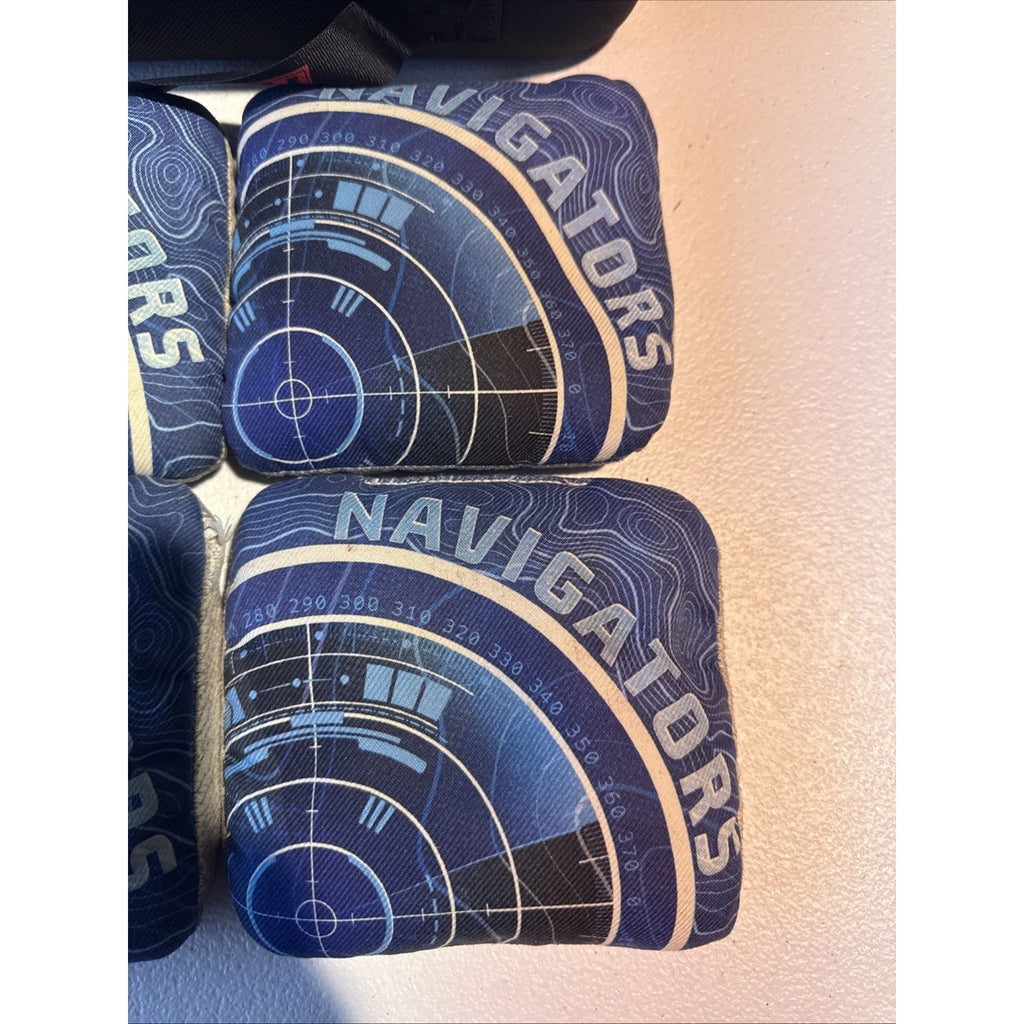 ACL COMP Blue Navigator Cornhole Bags. open box
